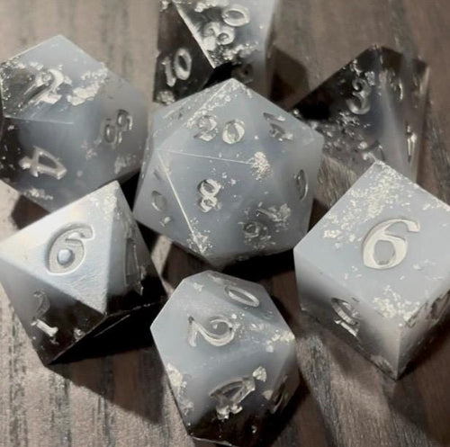 Black Ice Foil Resin 7 Piece Dice Set DND