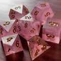 Cotton Candy Pink Resin 7 Piece Dice Set DND