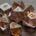 Purple Butterfly Garden Flowers 7 Piece Dice Set DND