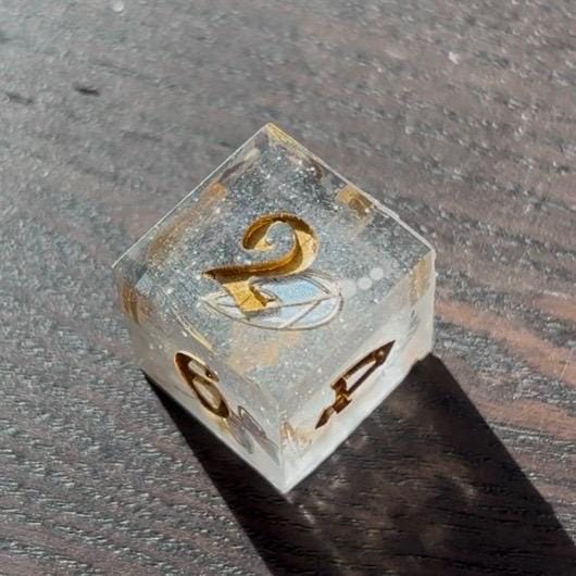 Airy Angelic Flight Dice Resin 7 Piece Dice Set DND