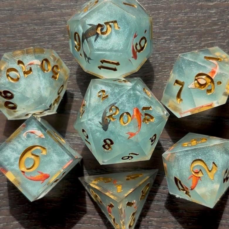 Koi Pond Resin 7 Piece Dice Set DND