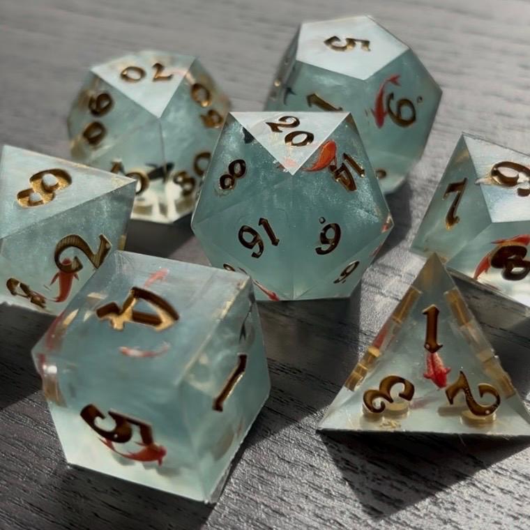 Koi Pond Resin 7 Piece Dice Set DND