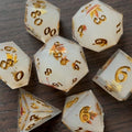 Golden Maple Leaf 7 Piece Resin Dice Set DND