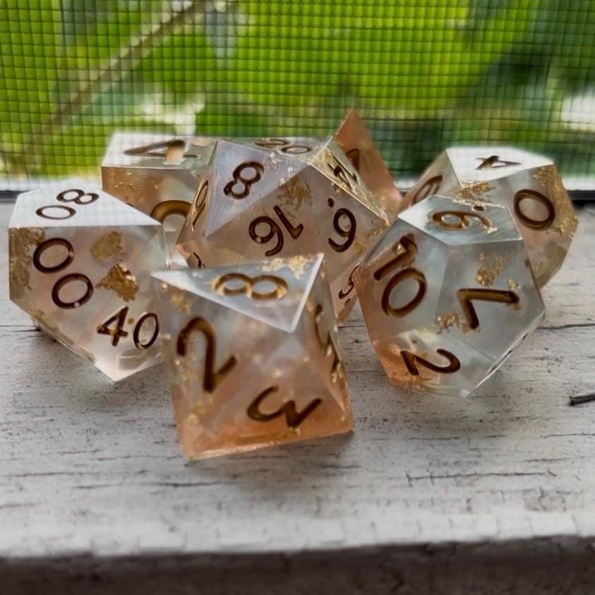 Golden Hour Resin 7 Piece Dice Set DND