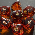 Dark Embers Glass 7 Piece Dice Set DND