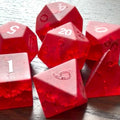 Crimson Lightning Matte Red 7 Piece Dice Set DND
