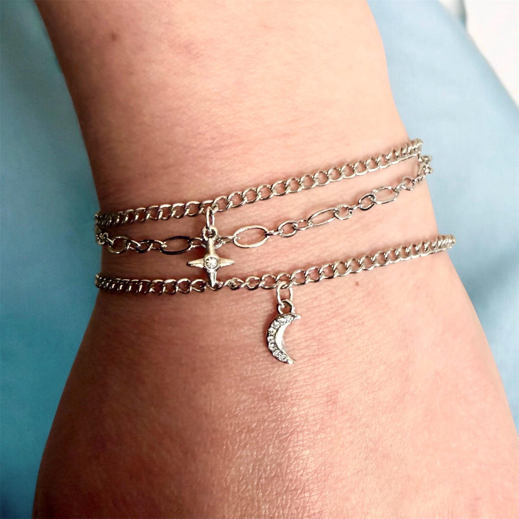 Midnight Armor Simple Elven Fantasy Bracelet Stack